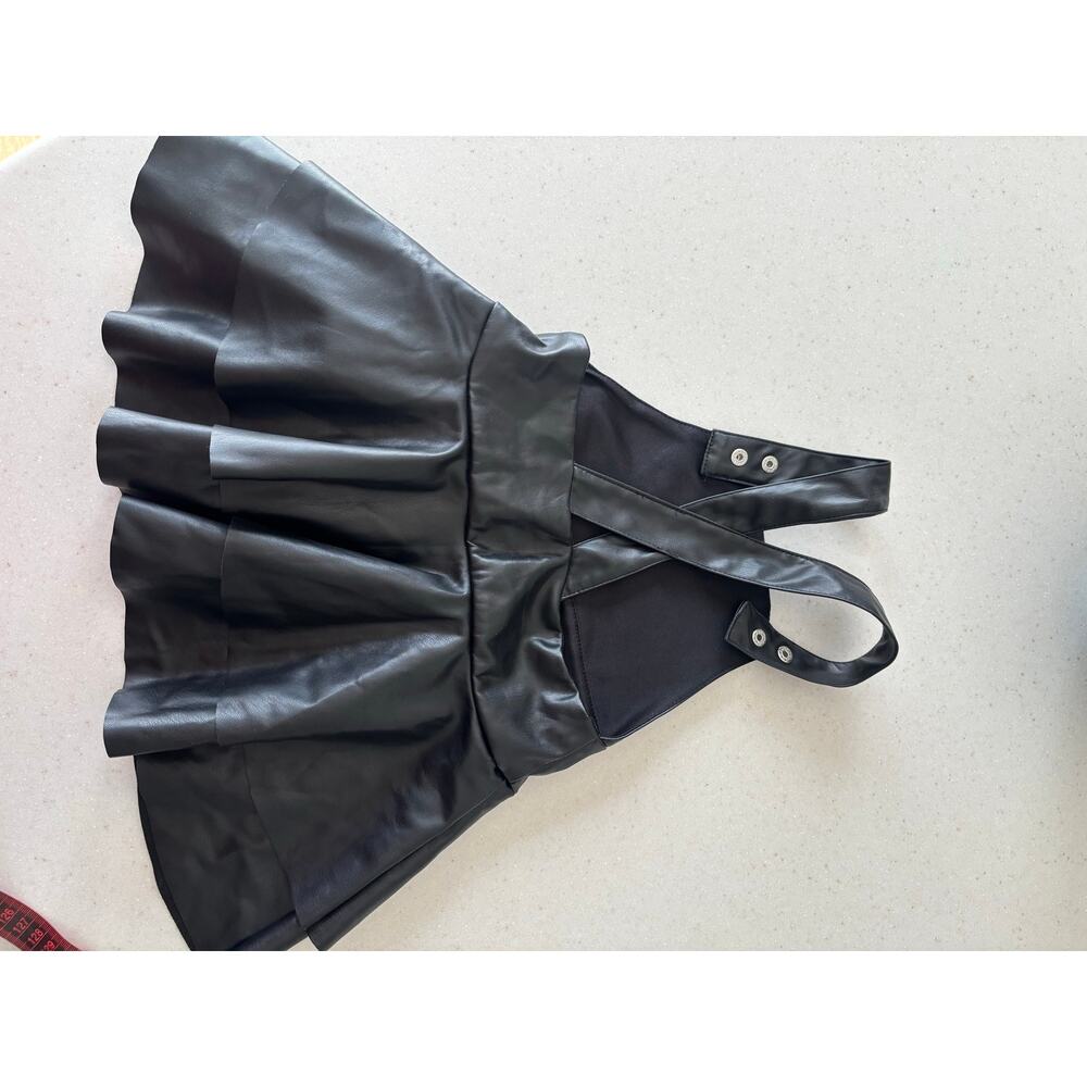 Disney Junior Minnie Mouse Faux Leather Jumper Dress Black 18M Toddler Ruffle - Picture 7 of 7